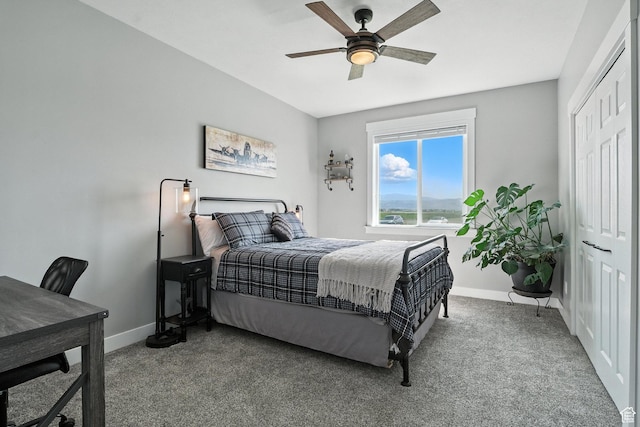 968 S 5400 W, Malad City, ID 83252 - carpeted bedroom featuring a closet and a ceiling fan