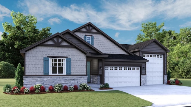 653 S Maxwell Dr W Unit 603, Grantsville, UT 84029 - craftsman inspired home featuring stone siding, a garage, and a front lawn