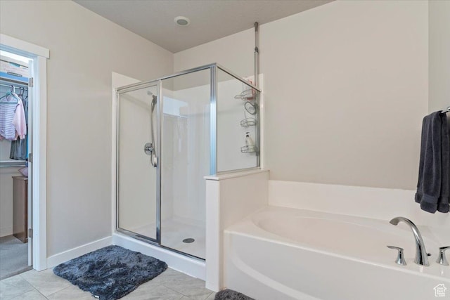 1381 W 425 S, Layton, UT 84041 - full bath with a stall shower, a garden tub, and tile patterned floors