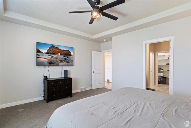 1381 W 425 S, Layton, UT 84041 - bedroom featuring carpet, a raised ceiling, and a ceiling fan