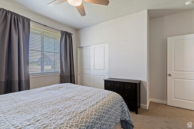1381 W 425 S, Layton, UT 84041 - bedroom featuring carpet flooring, a textured ceiling, ceiling fan, and a closet