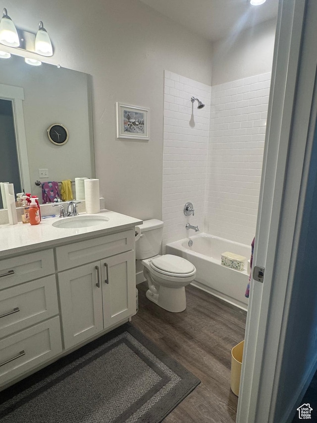 5593 W 5550 S, Hooper, UT 84315 - bathroom with wood finished floors, vanity, and  shower combination