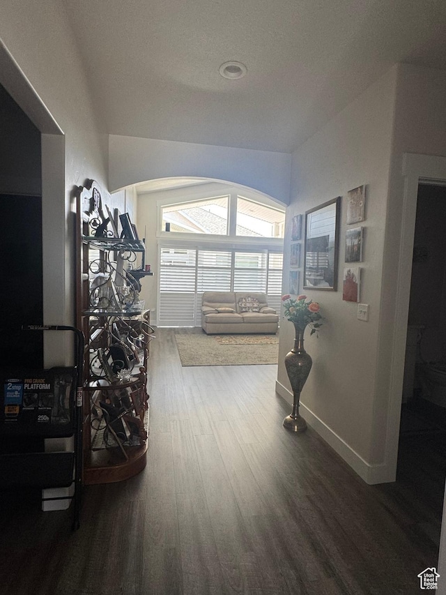 5593 W 5550 S, Hooper, UT 84315 - corridor featuring wood finished floors and arched walkways