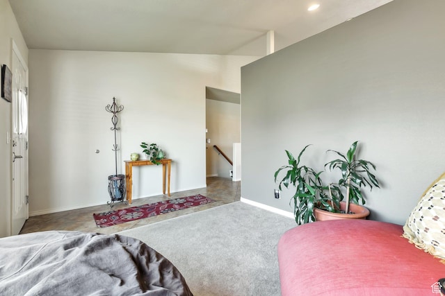 6088 W Graceland Way, West Jordan, UT 84081 - bedroom featuring vaulted ceiling, carpet, and recessed lighting