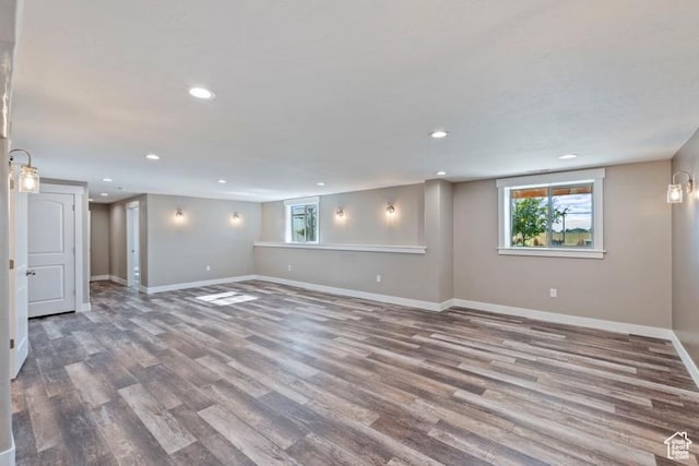 1717 N 4325 W, West Point, UT 84015 - below grade area with recessed lighting, plenty of natural light, and wood finished floors