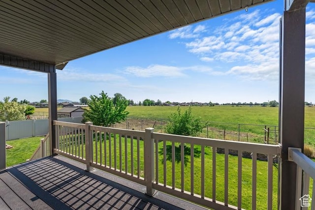 1717 N 4325 W, West Point, UT 84015 - wooden deck with a fenced backyard and a rural view