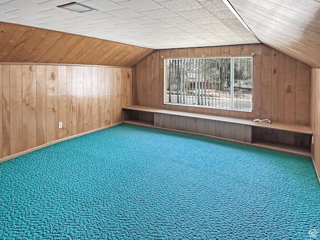 140 W 100 N, Castle Dale, UT 84513 - additional living space featuring wooden walls, lofted ceiling, and carpet