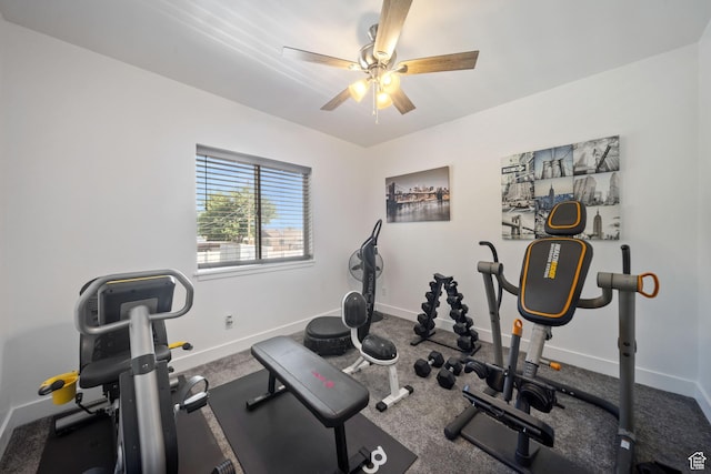 3601 S 5650 W, West Valley City, UT 84128 - exercise room with baseboards and ceiling fan