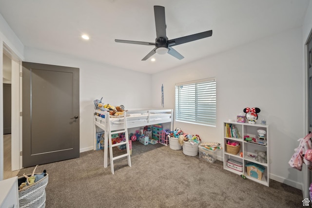 3601 S 5650 W, West Valley City, UT 84128 - carpeted bedroom with recessed lighting and ceiling fan