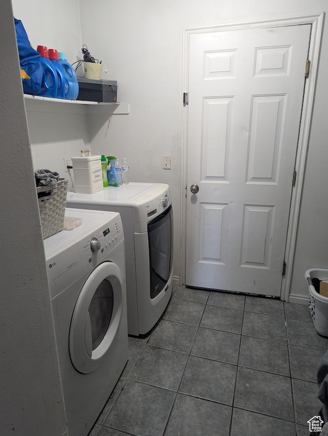 1831 W Dale Ridge Ave N, Salt Lake City, UT 84116 - laundry area with separate washer and dryer and tile patterned floors