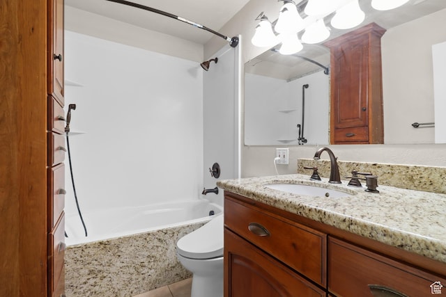 341 E 700 N, Spanish Fork, UT 84660 - full bathroom featuring vanity, bathtub / shower combination, tile patterned flooring, and a chandelier