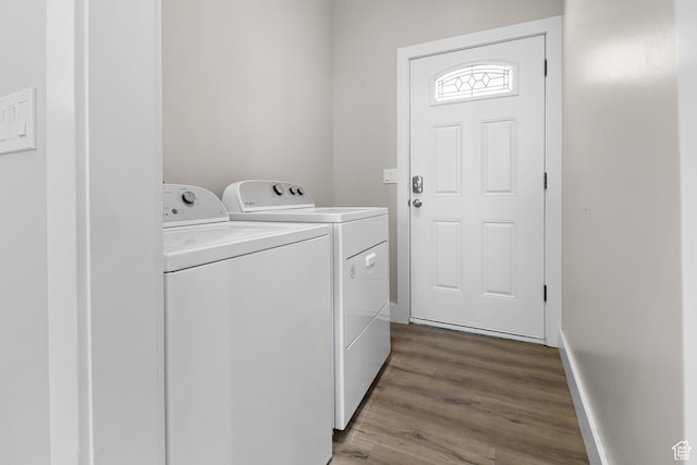 341 E 700 N, Spanish Fork, UT 84660 - laundry area featuring separate washer and dryer and wood finished floors