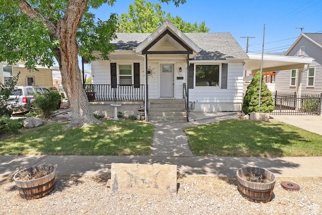 341 E 700 N, Spanish Fork, UT 84660 - bungalow-style house featuring a porch, a front yard, and roof with shingles