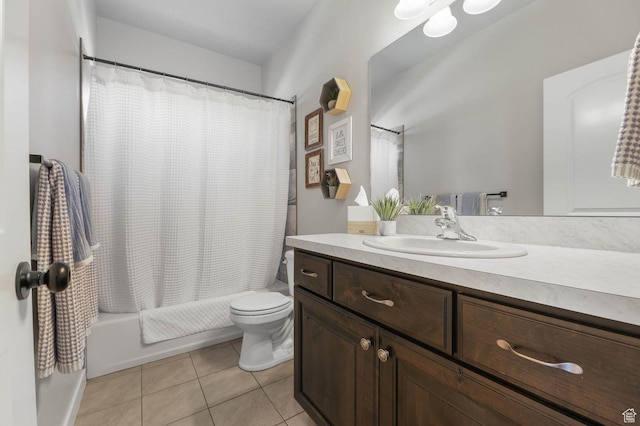 5671 S 650 E, Washington Terrace, UT 84405 - full bathroom with vanity, tile patterned floors, and shower / bath combination with curtain