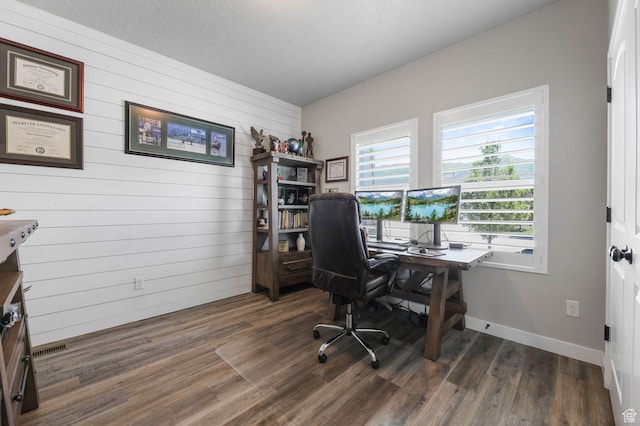 5671 S 650 E, Washington Terrace, UT 84405 - office area featuring wooden walls and wood finished floors