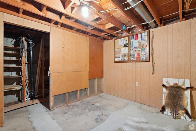 666 E Shelly Ave N, American Fork, UT 84003 - unfinished basement with wood walls