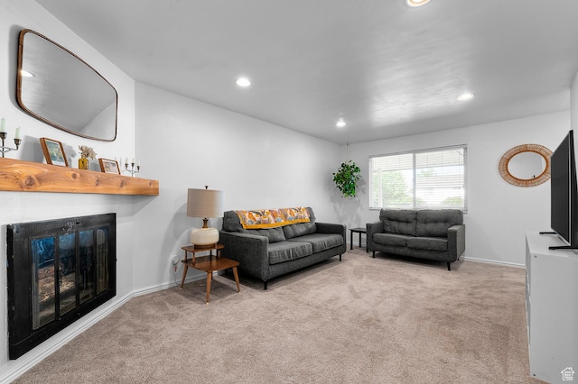 314 W Center St Unit 123, Bountiful, UT 84010 - carpeted living area featuring recessed lighting and a glass covered fireplace