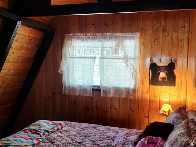 11829 Falcon Pt Unit H21, Huntsville, UT 84317 - bedroom with wood walls