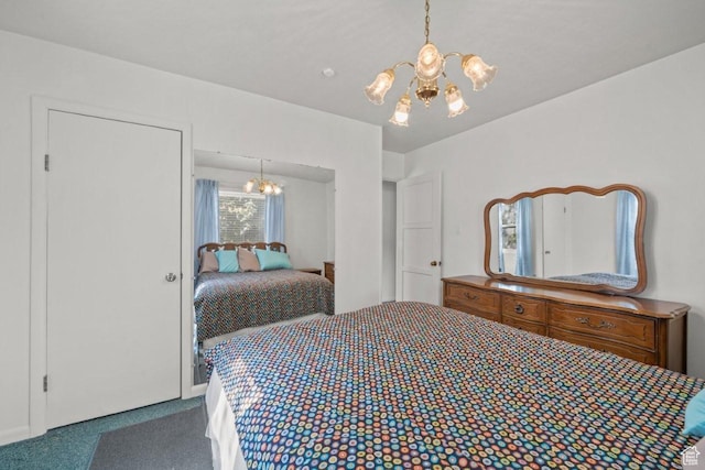 1243 Oak St, Ogden, UT 84401 - carpeted bedroom featuring a chandelier