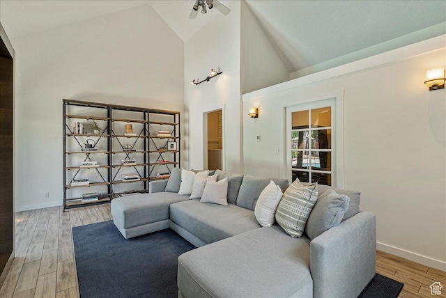 1351 E Browning Ave S, Salt Lake City, UT 84105 - living room with light wood finished floors and high vaulted ceiling