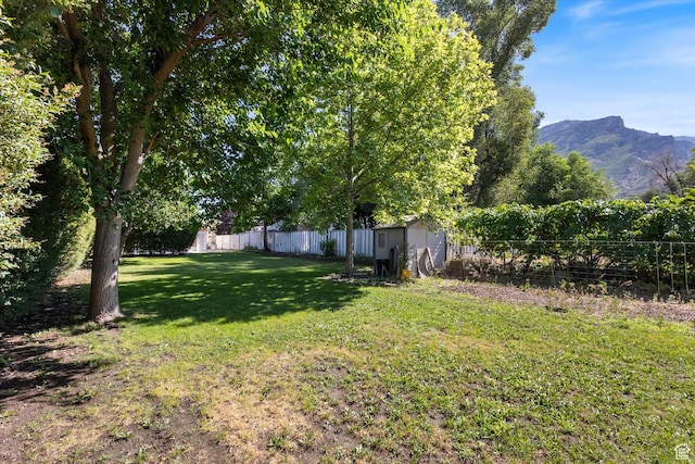 754 E 500 S, Provo, UT 84606 - view of yard featuring a storage unit and a mountain view