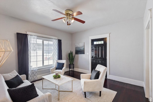 754 E 500 S, Provo, UT 84606 - living area with a ceiling fan and dark wood-type flooring
