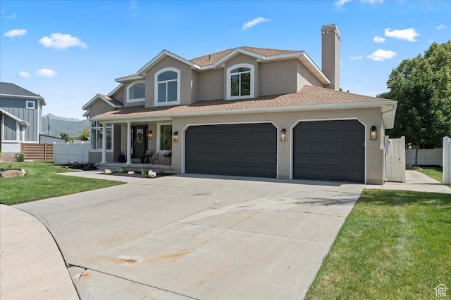 692 E Country Breeze Cir S, Draper, UT 84020 - view of front of house featuring a porch, driveway, and a chimney