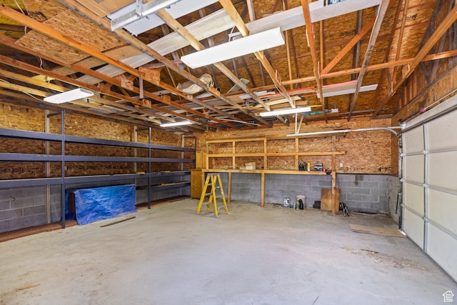 890 E Monroe Canyon Rd S, Monroe, UT 84754 - garage with concrete block wall