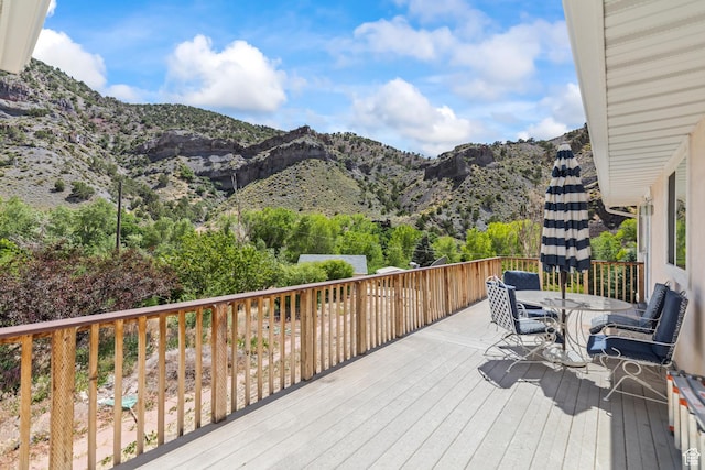 890 E Monroe Canyon Rd S, Monroe, UT 84754 - deck featuring outdoor dining area and a mountain view