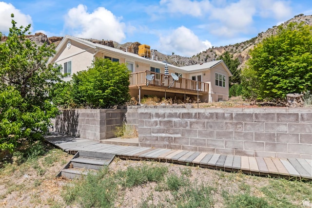 890 E Monroe Canyon Rd S, Monroe, UT 84754 - rear view of property featuring a deck with mountain view