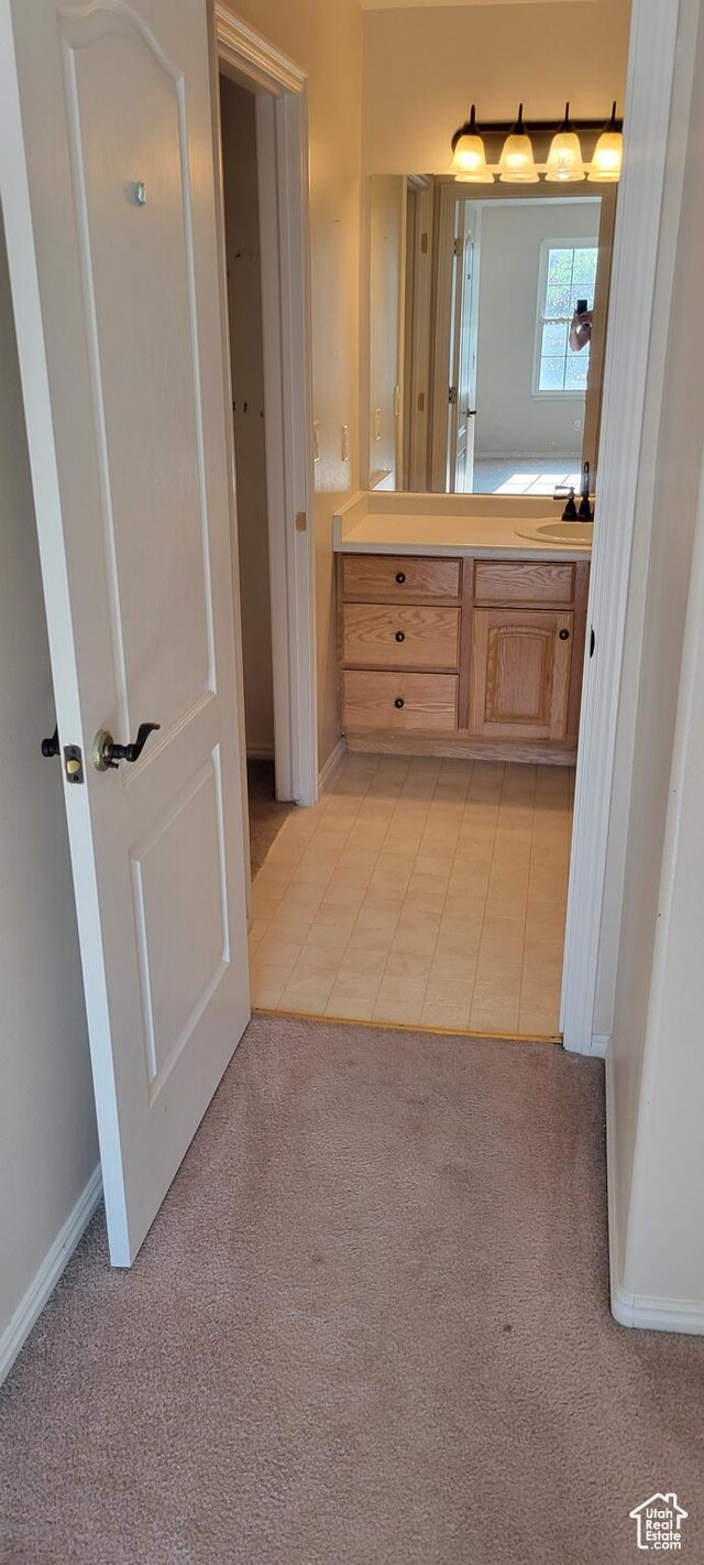 51 N 370 E, American Fork, UT 84003 - bathroom with vanity, carpet, and tile patterned floors