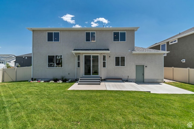 10948 S Samoa Dune Dr Unit 1027, South Jordan, UT 84009 - back of house with a patio area, stucco siding, a fenced backyard, and entry steps