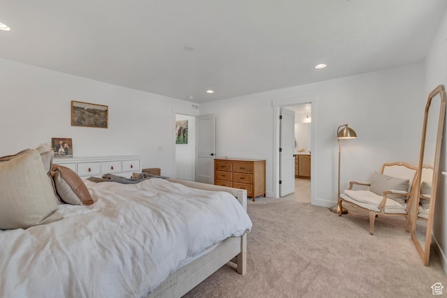 10948 S Samoa Dune Dr Unit 1027, South Jordan, UT 84009 - bedroom with light colored carpet, recessed lighting, and ensuite bath