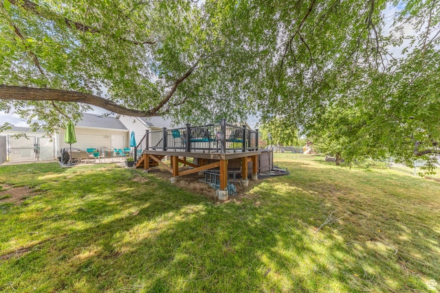 3762 W 4700 S, Roy, UT 84067 - fenced backyard with a deck, a gate, and stairway