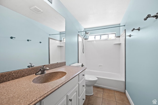 5155 S Alvera Dr E, Holladay, UT 84117 - bathroom with vanity, washtub / shower combination, and tile patterned flooring