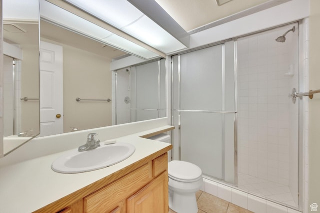 650 S Main St Unit 7103, Bountiful, UT 84010 - bathroom featuring a shower stall, vanity, and tile patterned flooring