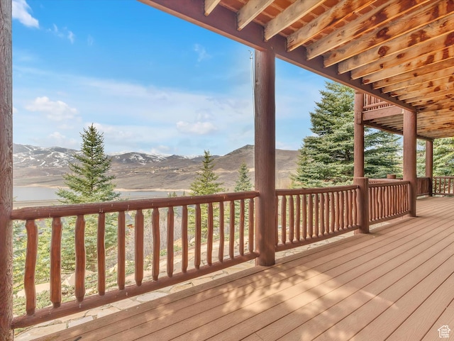 12069 N Sage Hollow Cir, Heber City, UT 84032 - wooden deck with a mountain view
