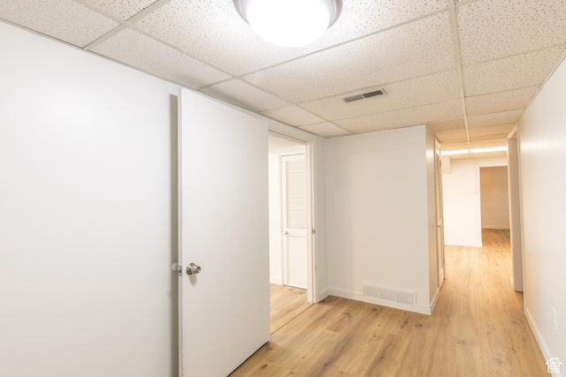 1723 E 2100 S, Salt Lake City, UT 84106 - hallway with a drop ceiling and light wood-style floors