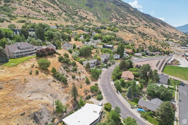 1174 Oakmont Ln, Provo, UT 84604 - aerial view of property's location featuring a mountain backdrop and nearby suburban area