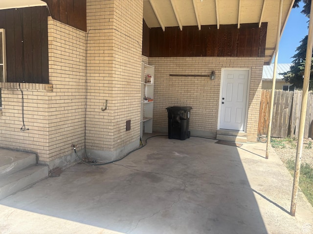 585 S 600 W, Heber City, UT 84032 - doorway to property with brick siding and a patio area