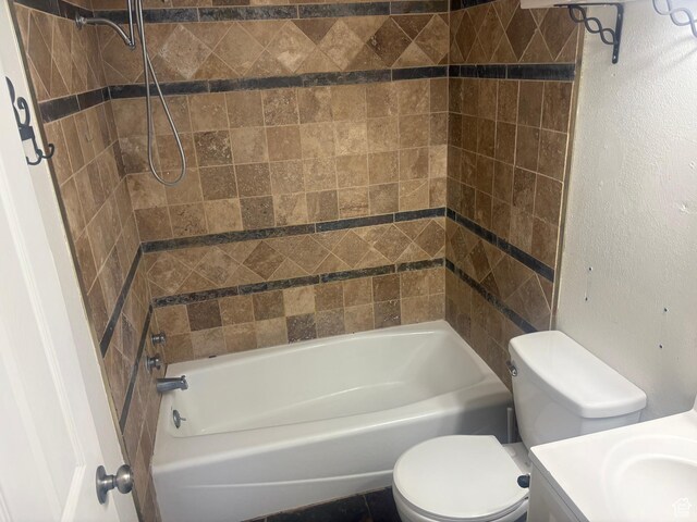 585 S 600 W, Heber City, UT 84032 - full bathroom with vanity, a textured wall, and shower / bathtub combination