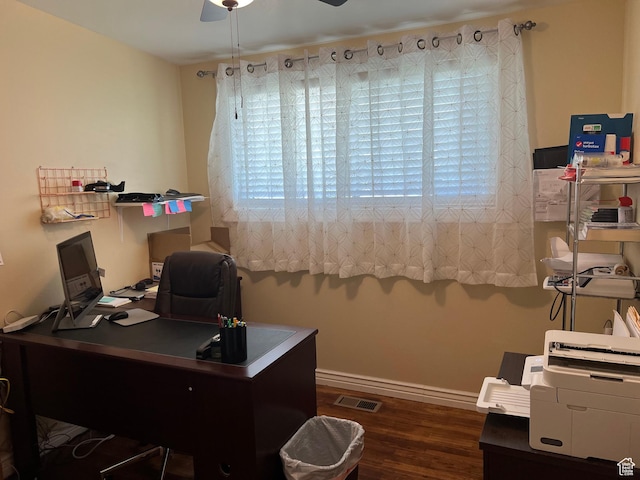 5724 W Darle Ave S, West Valley City, UT 84128 - office space featuring ceiling fan and wood finished floors