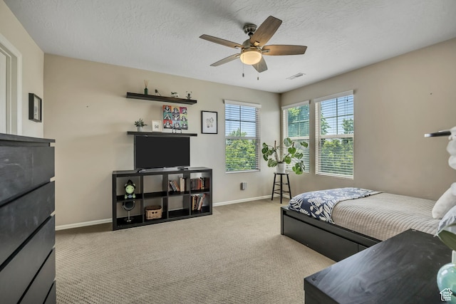 10253 S Clarks Hill Dr, South Jordan, UT 84009 - carpeted bedroom featuring ceiling fan and a textured ceiling
