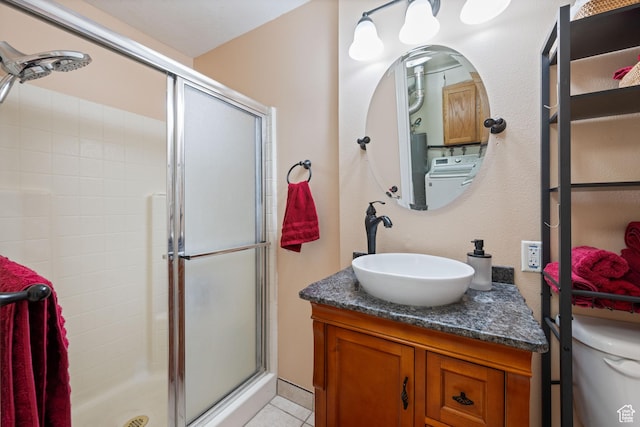 320 S 460 W, Hurricane, UT 84737 - bathroom featuring a stall shower, vanity, and tile patterned flooring