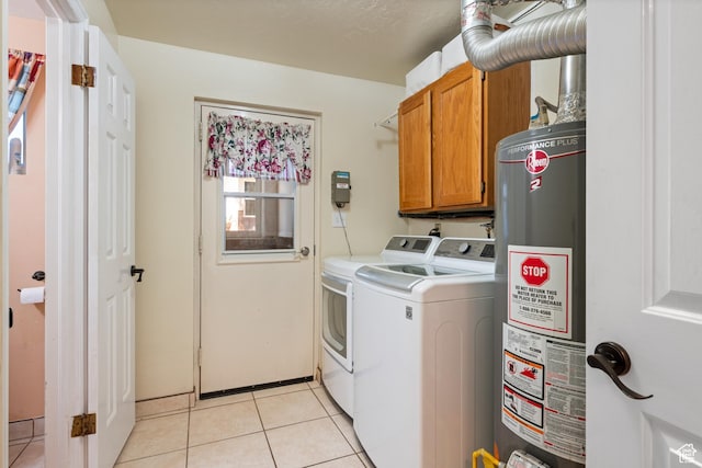 320 S 460 W, Hurricane, UT 84737 - washroom featuring cabinet space, gas water heater, independent washer and dryer, and light tile patterned flooring