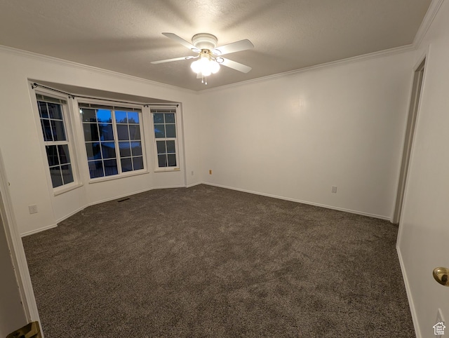 2826 W 4275 S, Roy, UT 84067 - spare room with dark colored carpet, ceiling fan, and crown molding