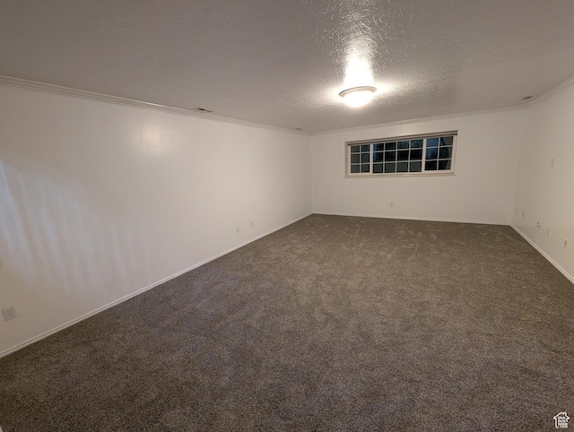 2826 W 4275 S, Roy, UT 84067 - spare room with crown molding, dark carpet, and a textured ceiling