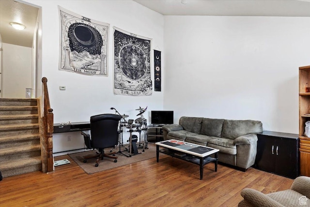 2826 W 4275 S, Roy, UT 84067 - living area with light wood finished floors, stairway, and an office area