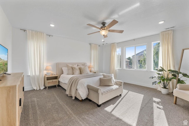 8151 St Cecilia St S, Eagle Mountain, UT 84005 - bedroom featuring carpet, recessed lighting, and a ceiling fan