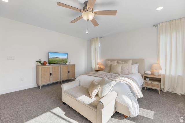 8151 St Cecilia St S, Eagle Mountain, UT 84005 - carpeted bedroom with recessed lighting and a ceiling fan